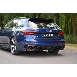 Накладка сплиттер на задний бампер на Audi RS4 B9 Avant